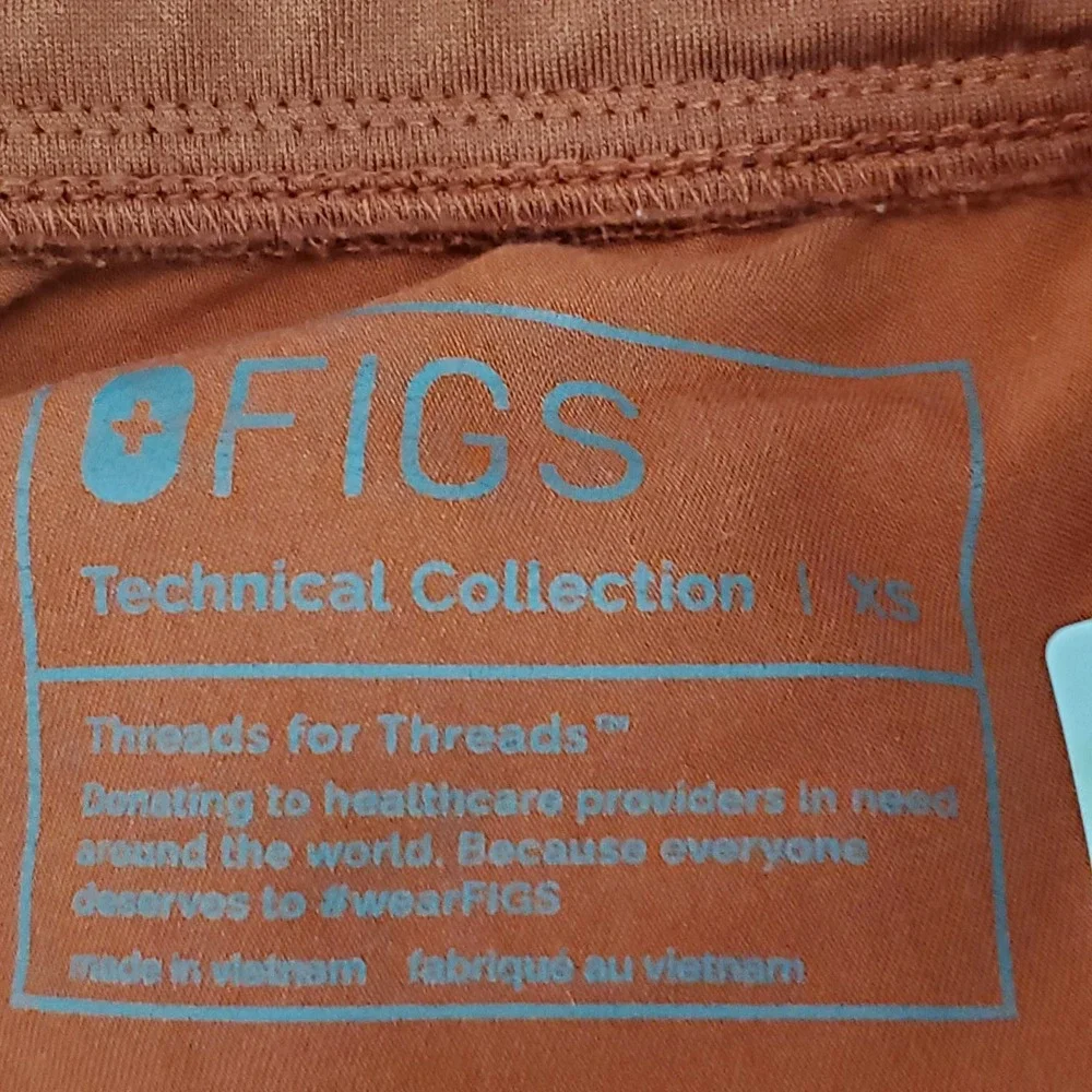 FIGS Women Scrub Pants XS Rust Jogger Zamora Zipper PO#35589 27